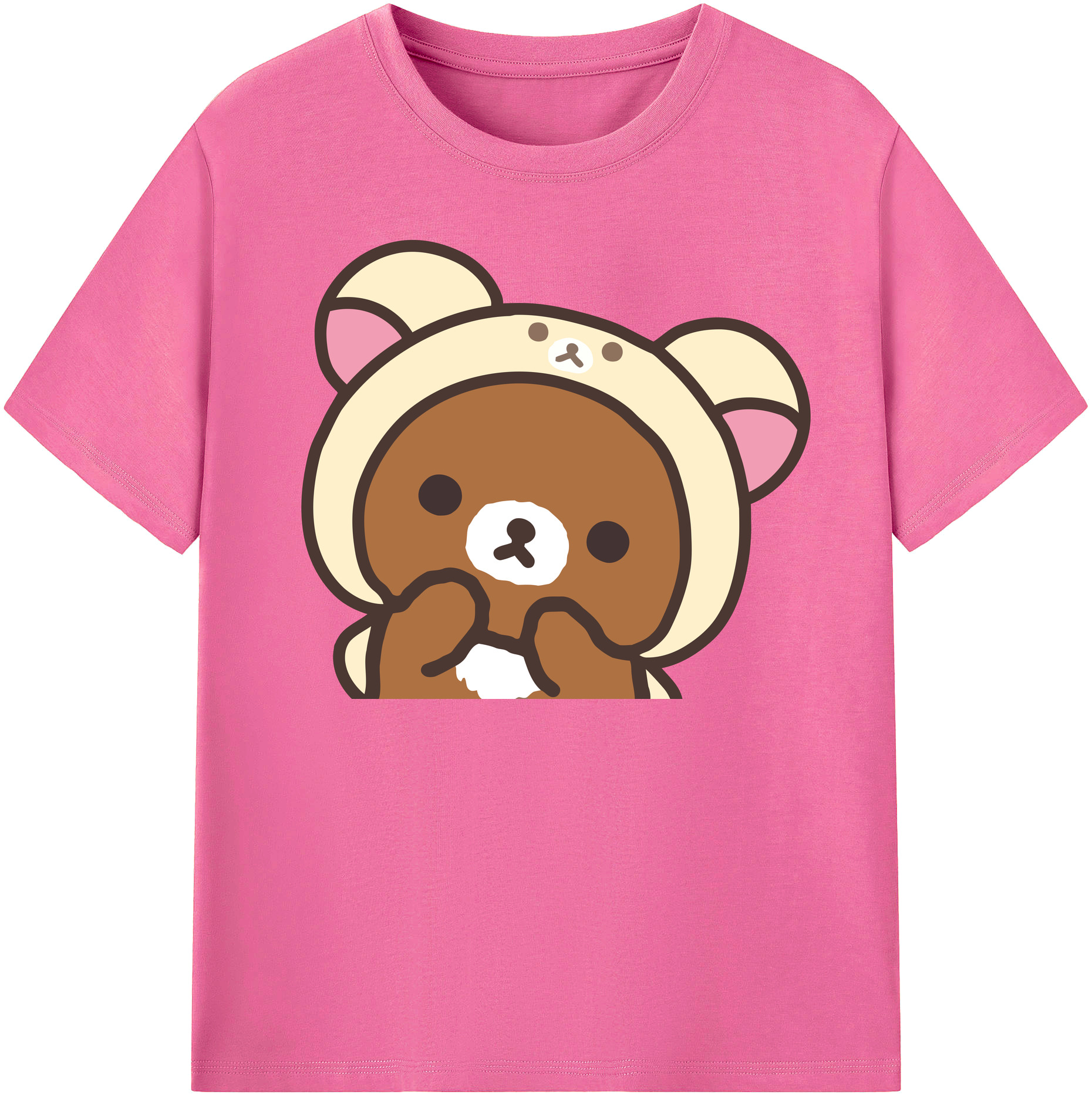 （画像用） リラックマ リラックマ キイロイトリ Rilakkuma Korilakkuma Kiiroitori レディースカジュアルプリントTシャツ（綿100％）